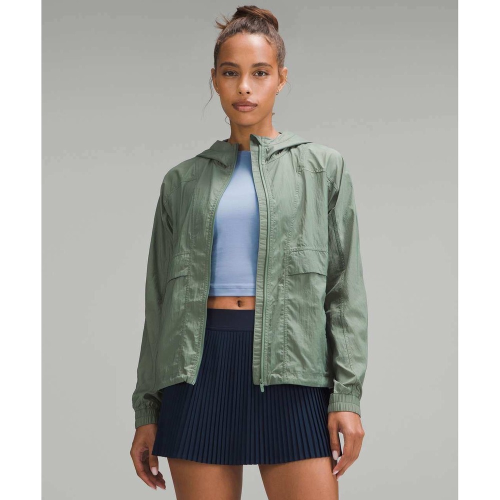 Lululemon Hood Lite Jacket Grey Eucalyptus Windbreaker LW4BZ1S Size 6